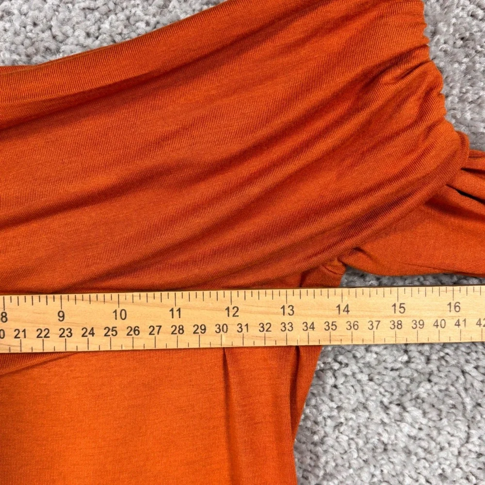 143 Story by Line Up Women Burnt Orange One Shoulder Long Sleeve Bodysuit S - Picture 5 of 8